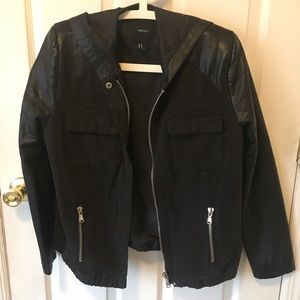 Fierce faux leather + jean jacket 💄